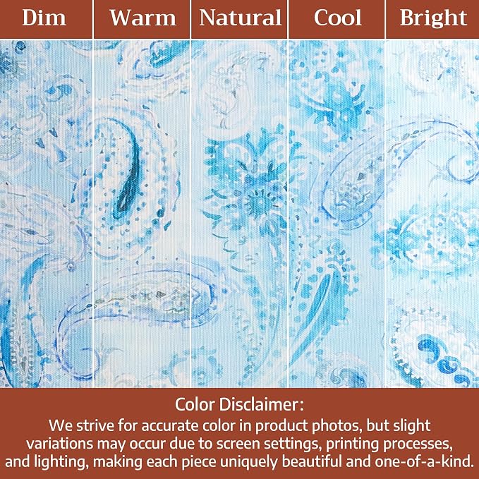 Maison d' Hermine Placemats Set of 4 Reusable 100% Combed Cotton (13"x19") | Cloth Place Mats Washable Table Mats for Kitchen Dining Party Wedding Hotel Home Restaurant Spring Summer - Paisley Blues