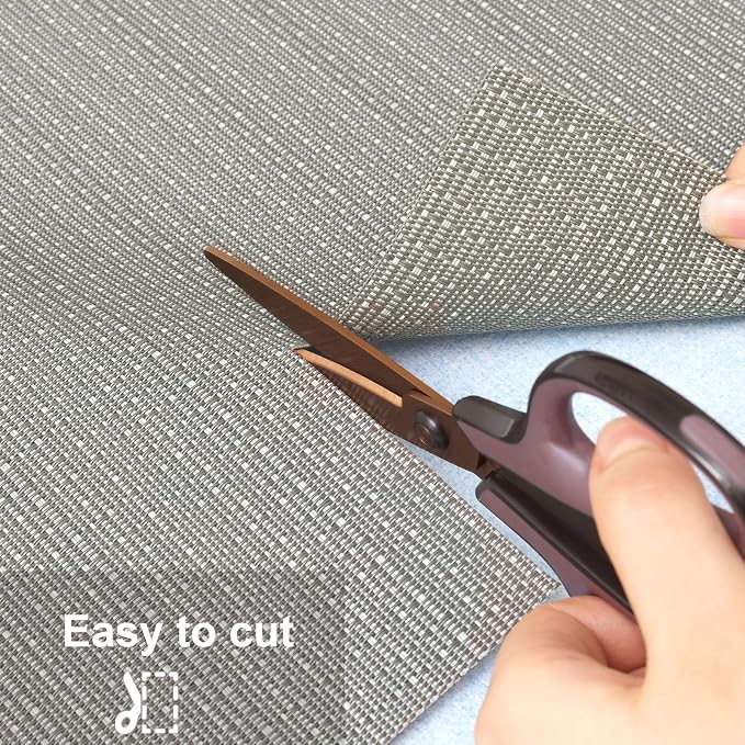 Myir JUN Placemats Set of 4 Kitchen and Dining Table Placemats | Vinyl Placemats Place Mats Indoor/Outdoor Set of 4 Washable Table Mats Non-Slip Place mats for Dining Table, Golden Silver