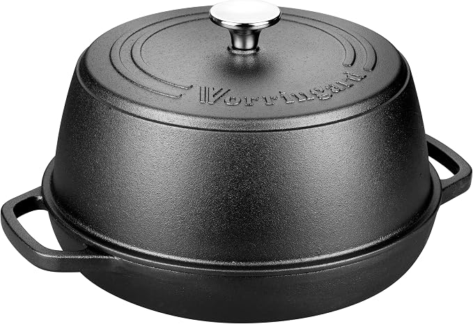 Pre-seasoned Cast Iron Dutch Oven Pot with Lid for Bread Baking, Include Sourdough Bread Baking Supplies like Banneton Bread Proofing Basket, Bread Oven, 6 Quart