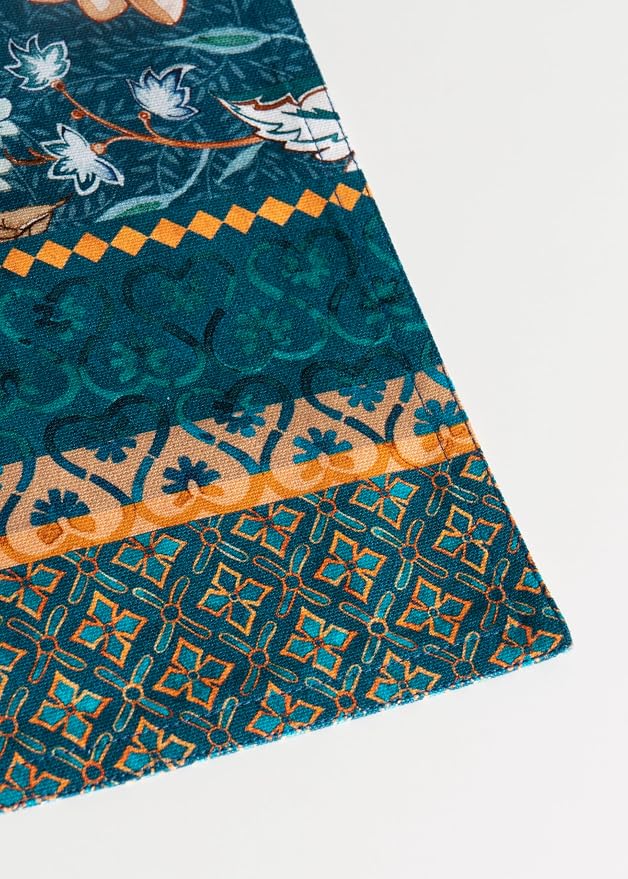Maison d' Hermine Placemats Set of 4 Reusable 100% Cotton (13"x19") | Cloth Place Mats Washable Table Mats for Kitchen Dining Party Wedding Home Thanksgiving Christmas - Luxury Loft - Dark Teal