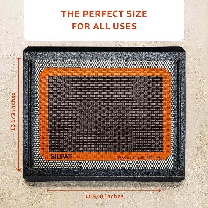 Silpat The Original Silpain Premium Non-Stick Silicone Baking Mat for Bread, 11-5/8 x 16-1/2