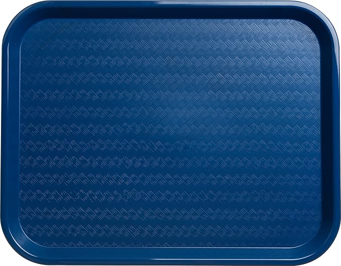 Carlisle FoodService Products Café Cafeteria Tray, Fast Food Tray for Restaurant or Commercial Use, 14" x 18", 12 Count, Blue