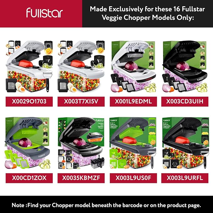 Fullstar Blade Replacement Set For Select Fullstar Vegetable Chopper Models | 2 pc Insert Set, Large Dicer for Potatoes & Apples, Small Dicer for Onions & Tomatoes, 3.9 x 4.4 inches