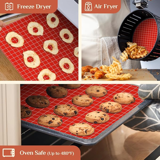GTJ Silicone Baking Mat Roll, Reusable Baking Sheet Liners, 12 in x 6 ft | Free Cut to Size, Food-Grade, Non-Stick, Non-Slip, For Dough, Pastry, Air Fryer, Freeze Dryer, Oven Pan, Kitchen Counter
