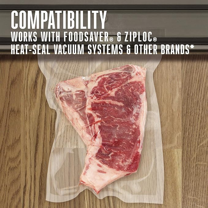 Weston 8" x 12" Quart Vacuum Sealer Bags For Meal Prep & Sous Vide | 2 Ply 3mm Thick | Compatible With NutriFresh & FoodSaver | BPA Free | 100 Count | Clear