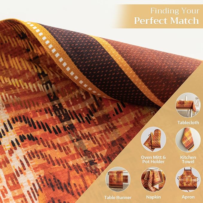 Maison d' Hermine Placemats Set of 4 Reusable 100% Cotton (13"x19") | Cloth Place Mats Washable Table Mats for Kitchen Dining Party Wedding Hotel Home Thanksgiving Christmas - Thanksgiving Tartan