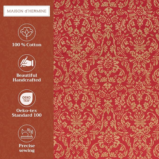 Maison d' Hermine Placemats Set of 4 Reusable 100% Cotton (13"x19") | Cloth Place Mats Washable Table Mats for Kitchen Dining Party Wedding Hotel Home Thanksgiving Christmas - Sofia