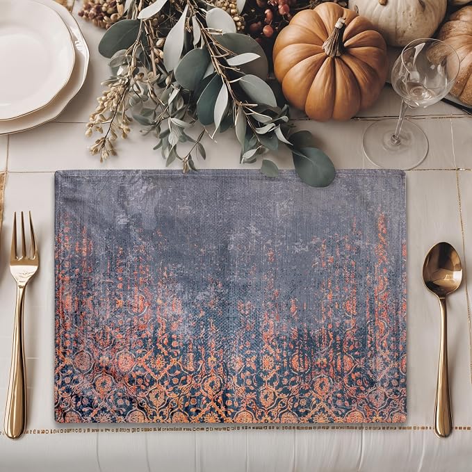 Maison d' Hermine Placemats Set of 4 Reusable 100% Cotton (13"x19") | Cloth Place Mats Washable Table Mats for Kitchen Dining Party Wedding Hotel Home Thanksgiving Christmas - Imperfection