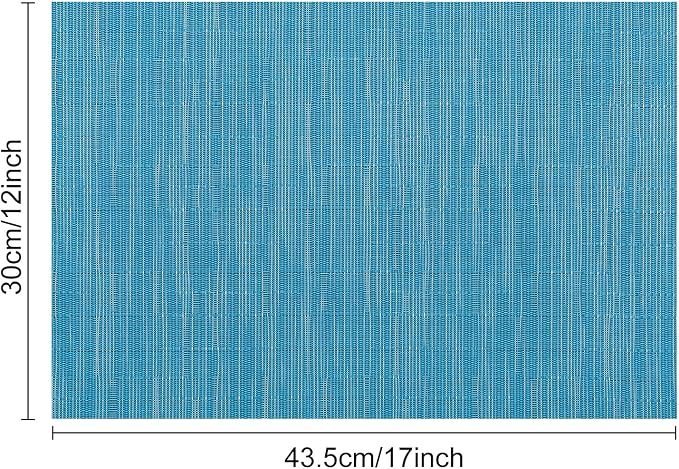 Myir JUN Placemats Set of 8 Kitchen and Dining Table Placemats | Vinyl Placemats Place Mats Indoor/Outdoor Set of 8 Washable Table Mats Non-Slip Place mats for Dining Table, Blue
