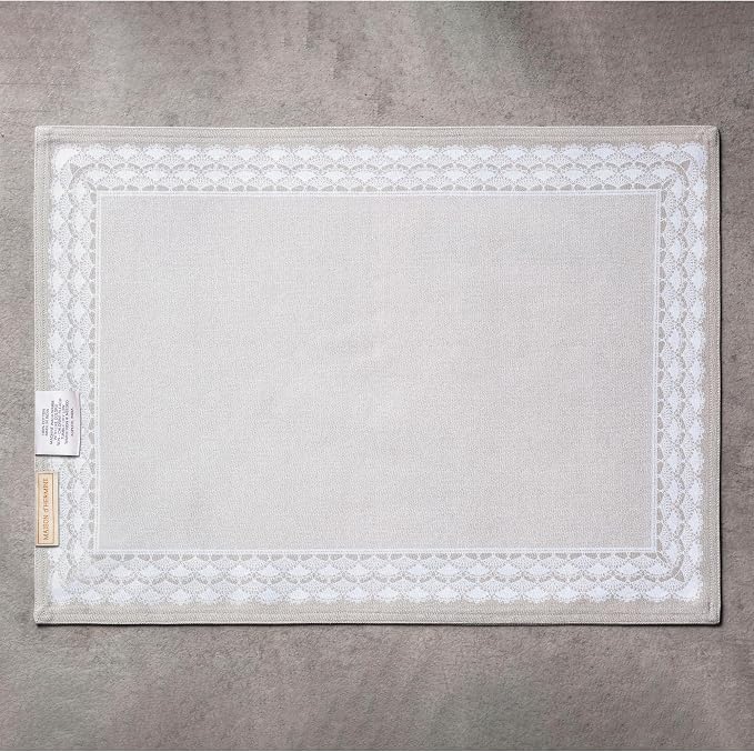 Maison d' Hermine Placemats Set of 4 Reusable 100% Cotton (13"x19") | Cloth Place Mats Washable Table Mats for Kitchen Dining Party Wedding Hotel Home Restaurant Spring Summer - Pivoine