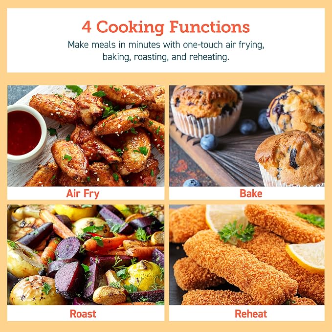 COSORI Small Air Fryer Oven 2.1 Qt, 4-in-1 Mini Airfryer, Space-saving & Low-noise, Nonstick and Dishwasher Safe Basket, 30 In-App Recipes & Air Fryer Liners, 100 PCS Square Disposable Paper Liners