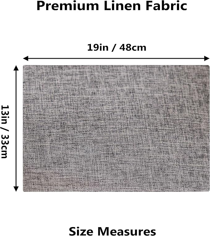 Home Brilliant Linen Placemats Set of 6 Heat Resistant Washable Placemats for Parties Buffet Dinner, 13 x 19 inches, Ash Grey