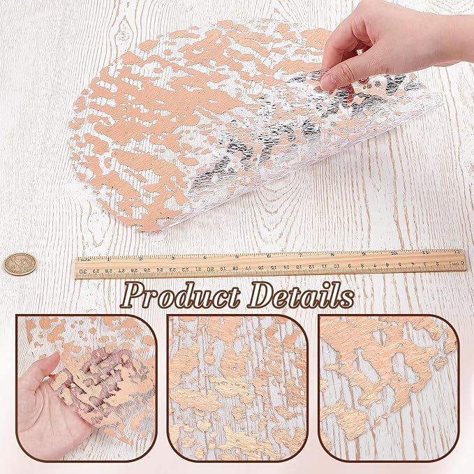 120PCS Disposable Gold Placemats Set,13 Inch Rose Gold Foil Table Mat Bulk | Metallic Mesh Pressed Round Charger Doilies for Table, Paper Placemat for Wedding Dining Birthday Party Home Decor(Cloud)