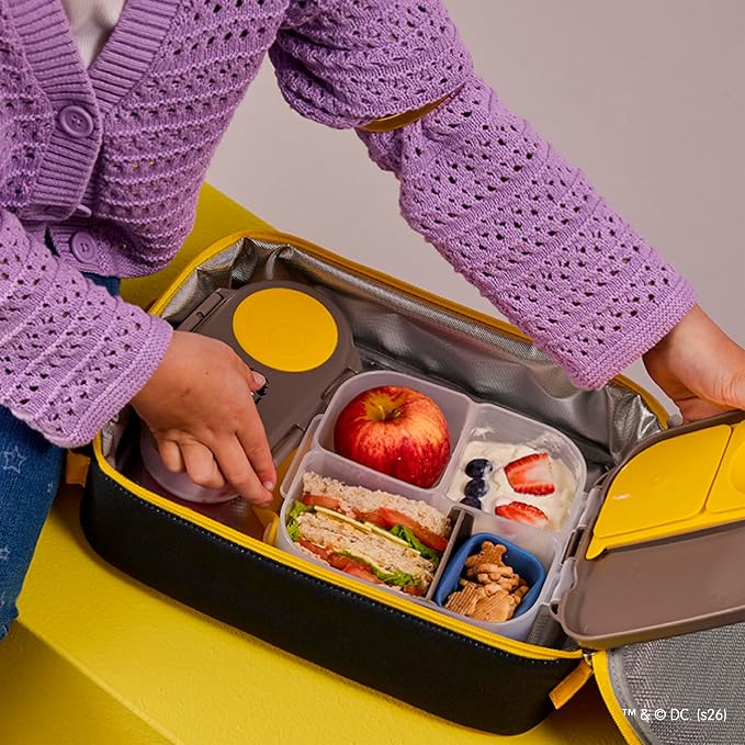 b.box Batman Mini Lunch Box Kids, Snack Containers for Kids, 4.25 Cup | Bento Box for Kids, Perfect 1st Lunch Box, Lunch Containers, Leak Proof, Dishwasher Safe, BPA Free, PFAS Free, Ages 3+