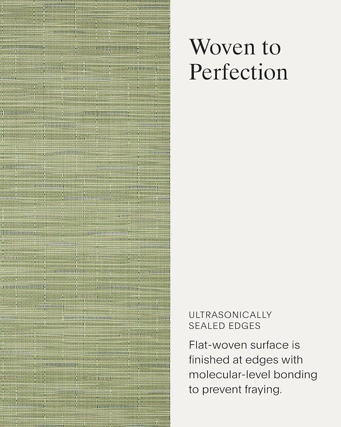 Chilewich Bamboo Placemats Set of 4, Woven Rectangle Placemats | Reusable, Stain-Resistant, Indoor/Outdoor Tabletop Protection, 19" x 14", Spring Green