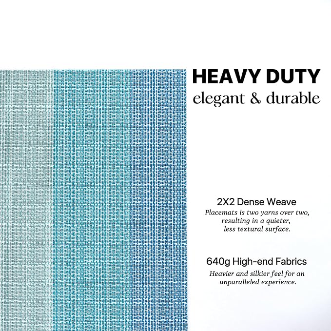LEXMORE Placemats Set of 4 Vinyl/Plastic Woven Place Mats for Kitchen Table Indoor/Outdoor Washable Placemat Wipeable Dining Table Mats(Ocean Geode)