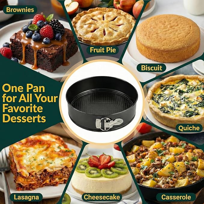 Cheesecake Pan 9" Carbon Steel With Removable Bottom – Leakproof Design | Nonstick Coating Springform – Durable Cake Mold With Secure Latch, Even Heat Cheese Cake Pans For Baking