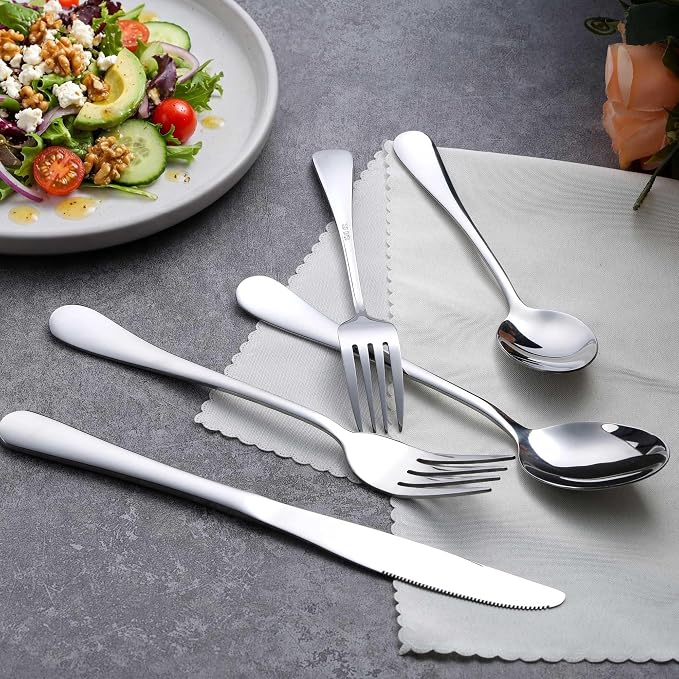 LIANYU 30 Piece Flatware Silverware Set for 6, Stainless Steel Cutlery Set | Flatware Set Eating Utensils for Home Restaurant Party, Mirror Finished, Dishwasher Safe