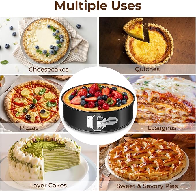 9 Inch Springform Pan with Removable Bottom | Nonstick, Leakproof, Easy Release, Cheesecake Pan for Baking