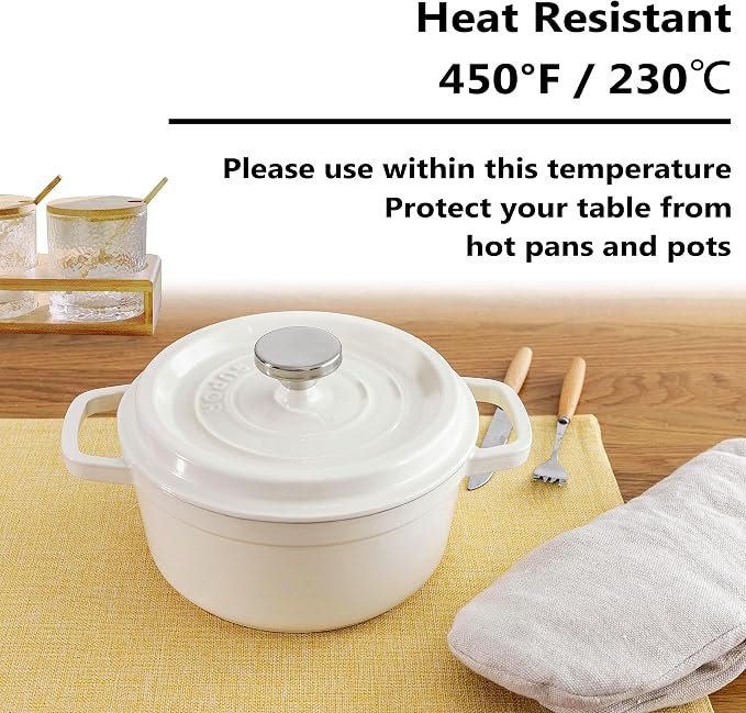 Home Brilliant Cloth Placemats Set of 4 Linen Placemat Washable Heat Resistant Dining Table Place Mats for Kitchen Table Holiday Dinner Decoration, Yellow