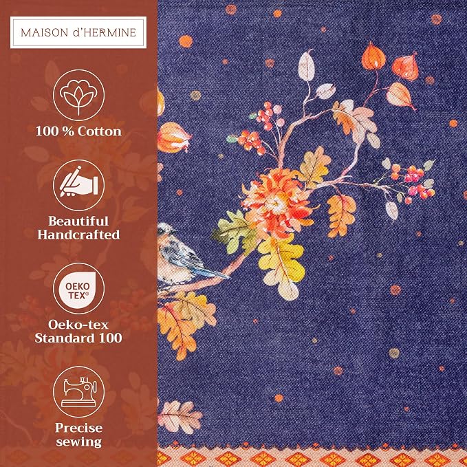 Maison d' Hermine Placemats Set of 4 Reusable 100% Cotton (13"x19") | Cloth Place Mats Washable Table Mats for Kitchen Dining Party Wedding Hotel Home Thanksgiving Christmas - Kelim - Infinity