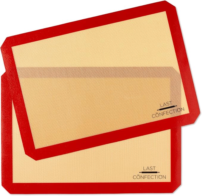 Silicone Baking Mat - Set of 2 Non-Stick Half Sheet (11-5/8" x 16-1/2") Professional Food Safe Tray Pan Liners