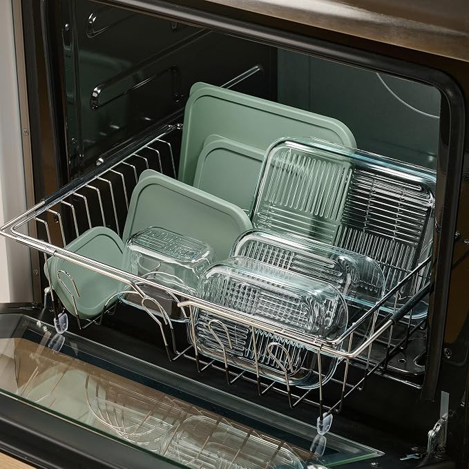 Glass Food Storage Containers with Lids — 6 Piece — 10.5 oz Glass with BPA-Free Leakproof Stackable Lids — Microwave, Oven & Dishwasher Safe — Ideal for Meal Prep & More - Soft Sage