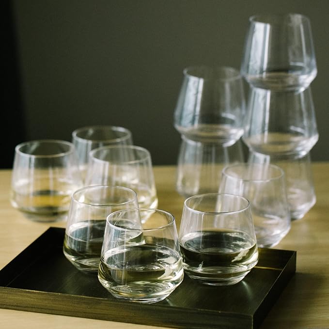 BTaT- Stemless Wine Glass, 12 oz, Set of 12, Wine Glasses No Stem