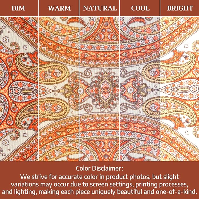 Maison d' Hermine Placemats Set of 4 Reusable 100% Cotton (13"x19") | Cloth Place Mats Washable Table Mats for Kitchen Dining Party Wedding Hotel Home Thanksgiving Christmas - Kashmir Paisley