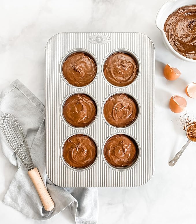 USA Pan Nonstick Toaster Oven 6 Cup Muffin Pan, Aluminized Steel (Pack of 6)