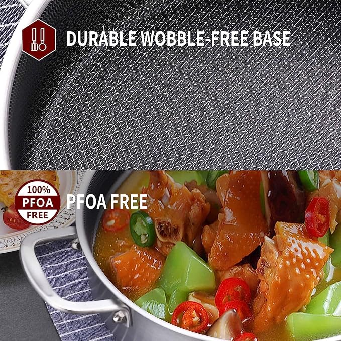 LOLYKITCH 6 QT Saute Pan with Lid & 8-10'' Frying Pans | Detachable Handle | Ceramic Nonstick | Tri-Ply Stainless Steel | Hybrid Cookware Set | Oven & Induction Ready | PFOA-FREE