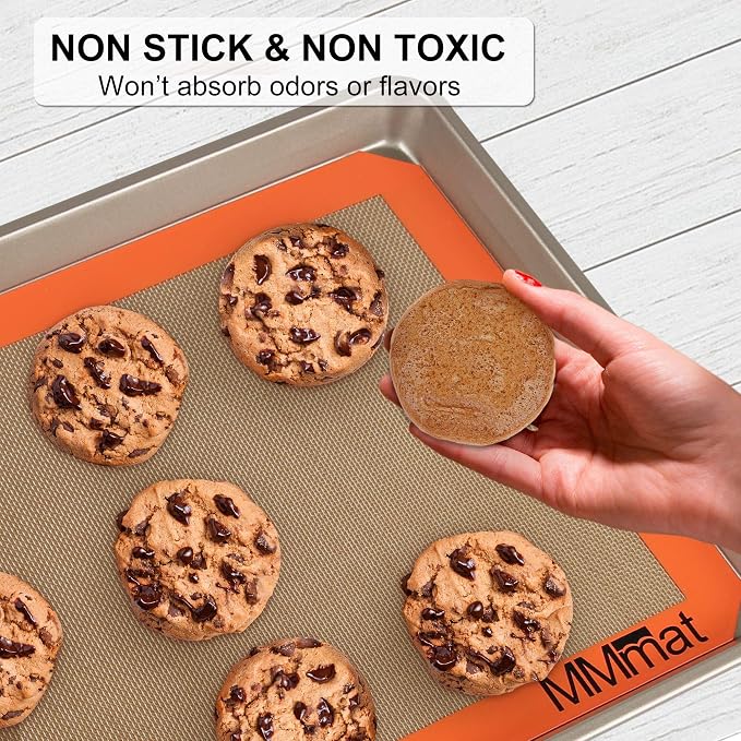 Best German Silicone Baking Mat, Half Sheet Baking Mat for Oven | Non Slip Silicone Baking Sheet, Non Stick Reusable, BPA Free, PFOA Free, Non-toxic, Dishwasher Safe