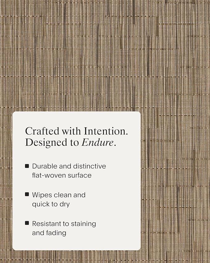 Chilewich Bamboo Placemats Set of 4, Round Woven Placemats | Reusable, Stain-Resistant, Indoor/Outdoor Tabletop Protection, 15", Camel