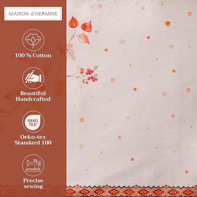 Maison d' Hermine Placemats Set of 4 Reusable 100% Cotton (13"x19") | Cloth Place Mats Washable Table Mats for Kitchen Dining Party Wedding Hotel Home Thanksgiving Christmas - Kelim - Prairie