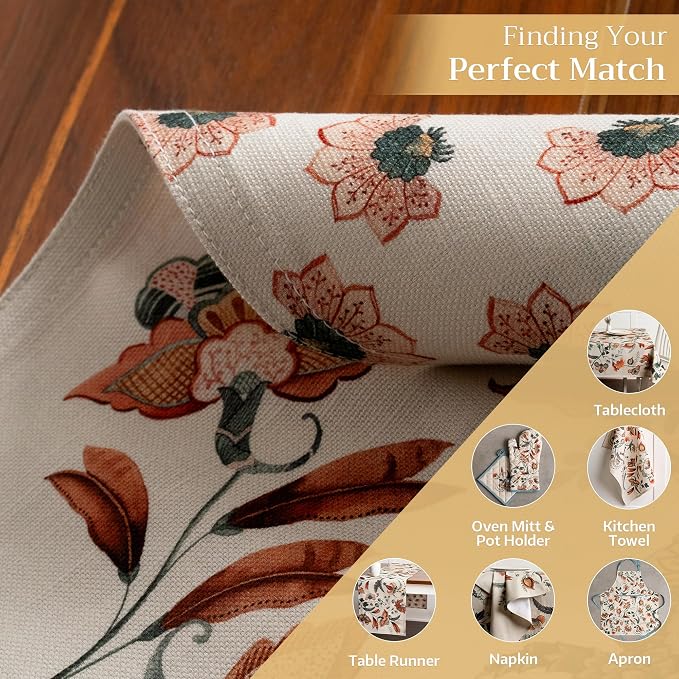 Maison d' Hermine Placemats Set of 4 Reusable 100% Cotton (13"x19") | Cloth Place Mats Washable Table Mats for Kitchen Dining Party Wedding Hotel Home Thanksgiving Christmas - Dalida