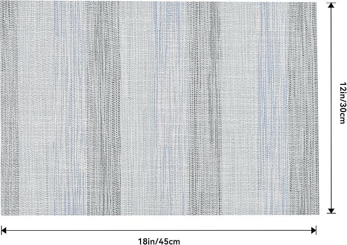 Leetaltree LightSteel Blue Placemats Set of 4 - Heat Resistant Non-Slip Place mats for Dining Table, Washable Durable PVC Vinyl Woven Table Mats（LightSteel Blue, 4）