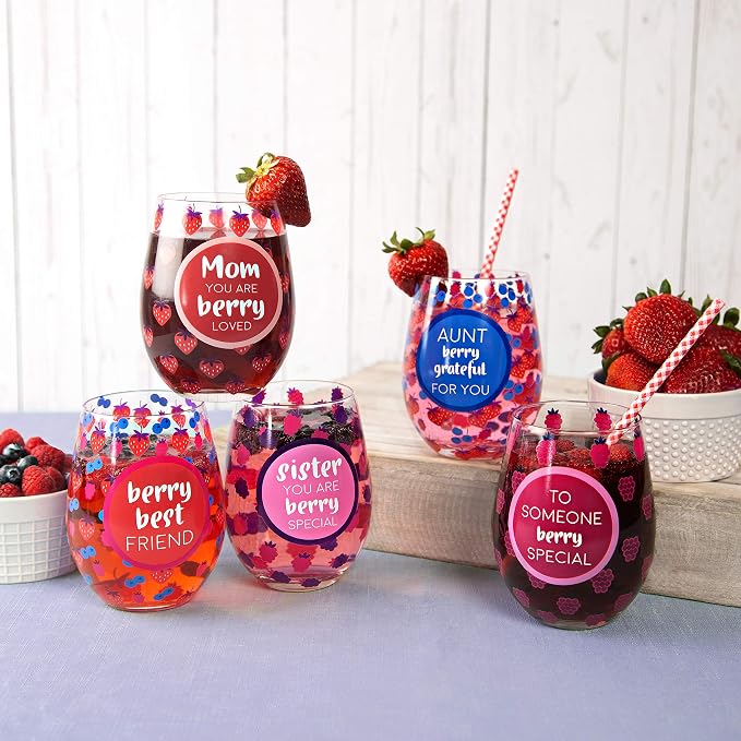 Berry Best Friend - Berry 18oz Stemless Wine Glass