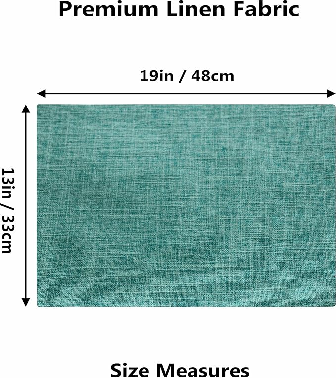 Home Brilliant Teal Placemats Set of 8 Heat Resistant Dining Table Place Mats for Kitchen Table Washable Cloth Placemat, 13 x 19 inches, Peacock