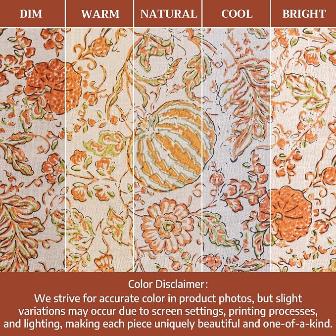 Maison d' Hermine Placemats Set of 4 Reusable 100% Cotton (13"x19") | Cloth Place Mats Washable Table Mats for Kitchen Dining Party Wedding Hotel Home Thanksgiving Christmas - Pumpkin Spice