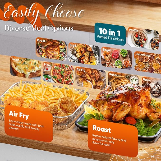 Nuwave Bravo Pro Convection Air Fryer Toaster Oven Combo | 2026 New Improved,10-in-1, 50°-450°F Control, Quick Even Crisp Tech, 21Qt, PFAS Free, Cinnamon