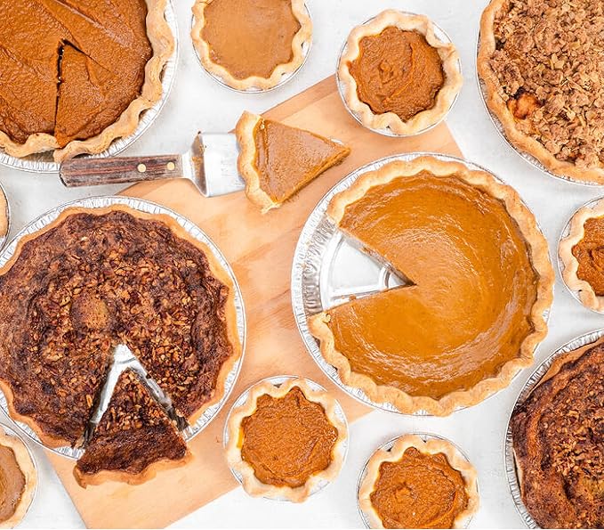 9" Aluminum Foil Pie Tins (25 Pack), Disposable Aluminum Pie Pans, Foil Pans for Baking, Cooking, Freezer Safe, Round Foil Pans, Foil Plates Perfect for Quiche, Tarts, Pies, & Takeout Spare Essentials