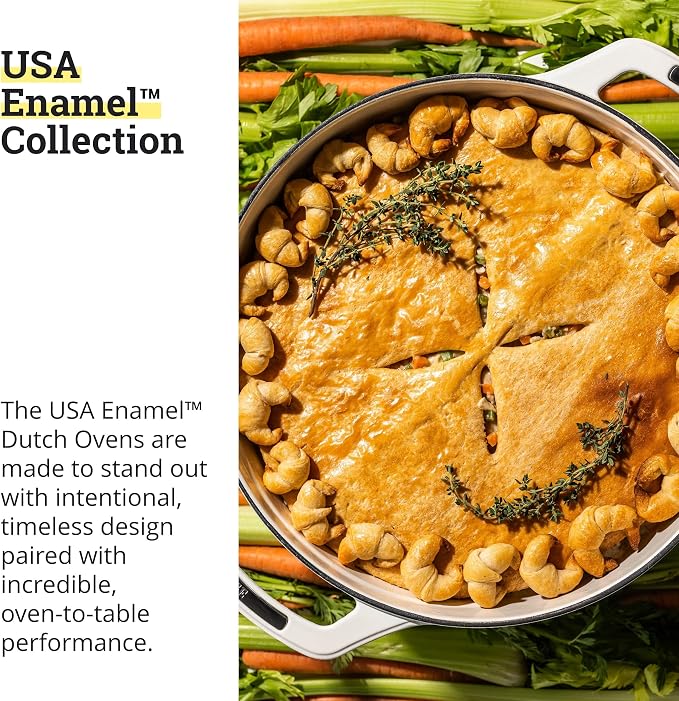 Lodge USA Enamel Dutch Oven 4.5 qt., White