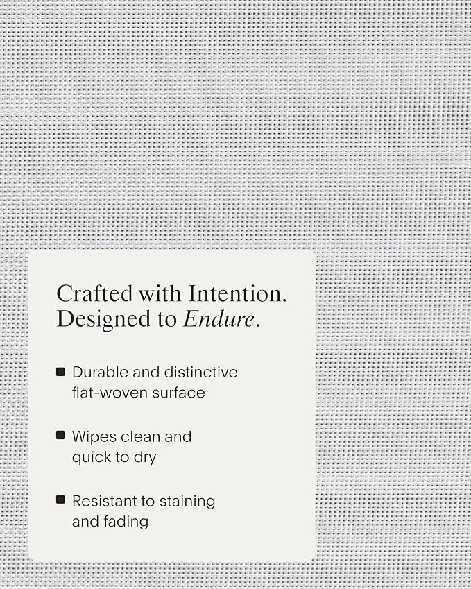 Chilewich Mini Basketweave Placemats, Woven Rectangle Placemats Set of 4 | Easy Care Woven Tabletop Textiles, Indoor/Outdoor, White, 19" x 14"