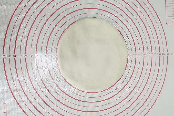 Yansumi silicone pastry non stick baking mat with measurement fondant mat with three sizes for silicone baking mat, counter mat, dough rolling mat,fondant/pie crust mat (Red, 32"L x 24"W)