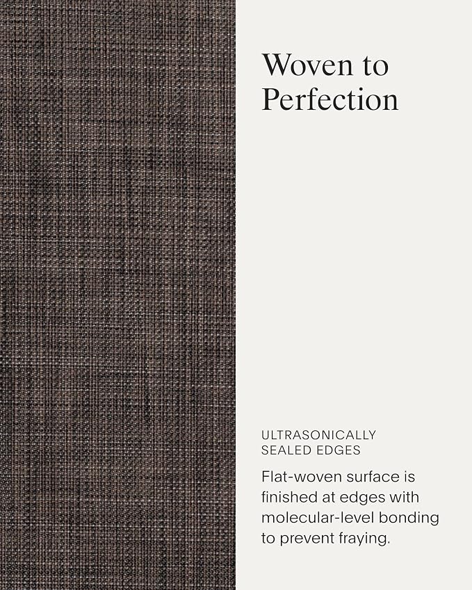 Chilewich Mini Basketweave Placemats, Round Woven Placemats Set of 4 | Reusable, Stain-Resistant, Indoor/Outdoor Tabletop Protection, Dark Walnut, 15" Round