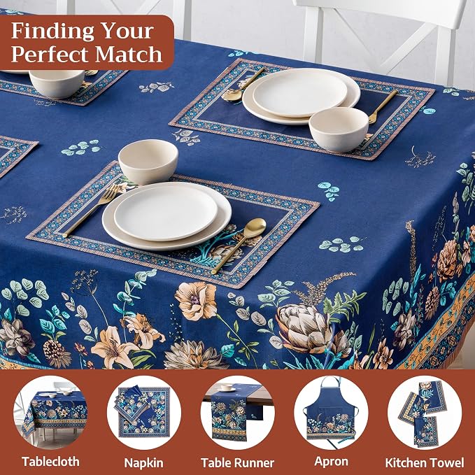 Maison d' Hermine Placemats Set of 4 Reusable 100% Combed Cotton (13"x19") | Cloth Place Mats Washable Table Mats for Kitchen Dining Party Wedding Hotel Home Restaurant Spring Summer - Artichoke