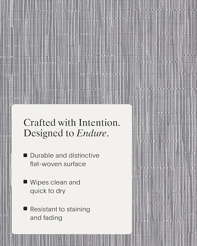 Chilewich Bamboo Placemats Set of 4, Woven Rectangle Placemats | Reusable, Stain-Resistant, Indoor/Outdoor Tabletop Protection, 19" x 14", Fog