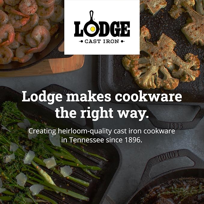 Lodge USA Enamel 6 Qt Enameled Cast Iron Dutch Oven - Cast Iron Cookware - Dutch Oven Pot with Lid - Smoothing Sailing Color - 6 Qt Capacity