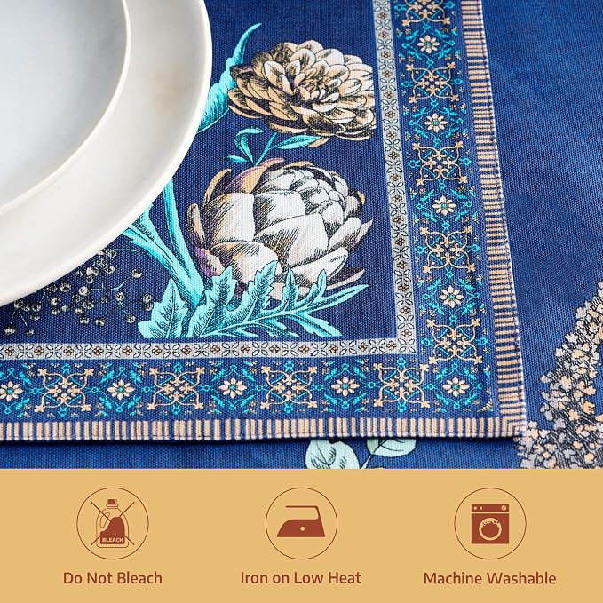 Maison d' Hermine Placemats Set of 4 Reusable 100% Combed Cotton (13"x19") | Cloth Place Mats Washable Table Mats for Kitchen Dining Party Wedding Hotel Home Restaurant Spring Summer - Artichoke