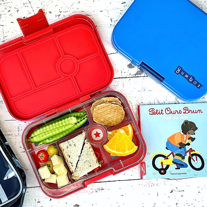 Yumbox Original Leakproof Bento Lunch Box, Wow Red Cats & Dogs | Kids Lunch box, Easy Open Latch, Lightweight, Compact, Removable Tray, BPA-Free